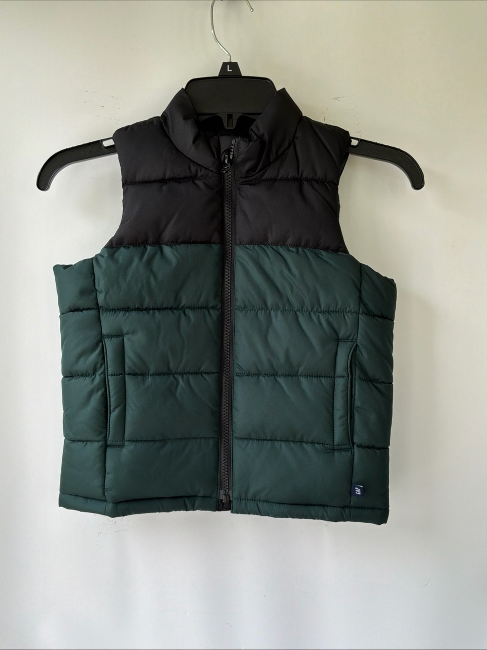 Kids Gap Cold Control Puffer Vest Black/ Forest Green Size XS
